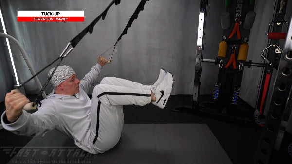 Fast-Attach Fitness Suspension Trainer Tuck-Up Exercise