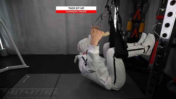 Fast-Attach Fitness Suspension Trainer Tuck Sit-Up Exercise