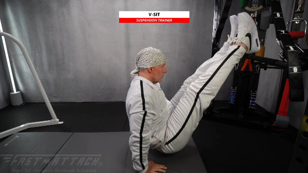 Fast-Attach Fitness Suspension Trainer V-Sit Exercise
