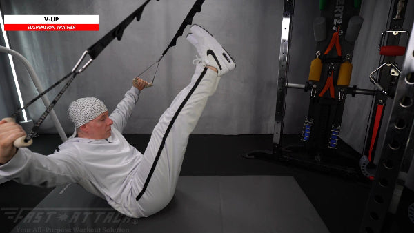Fast-Attach Fitness Suspension Trainer V-Up Exercise