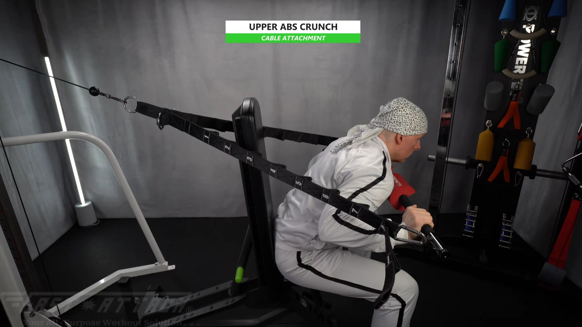 Fast-Attach Fitness Cable Attachment Upper Abs Crunch Exercise